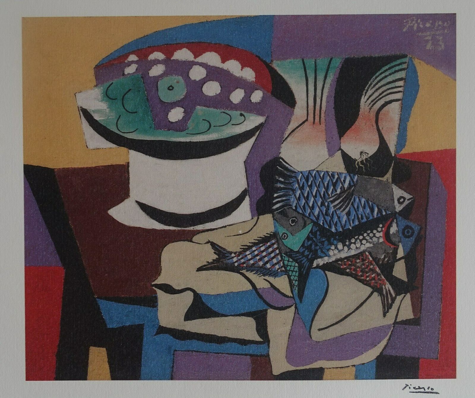 Fine Cubist Limited Edition Print – Still Life, Pablo Picasso, Signed & Numbered photo vintage