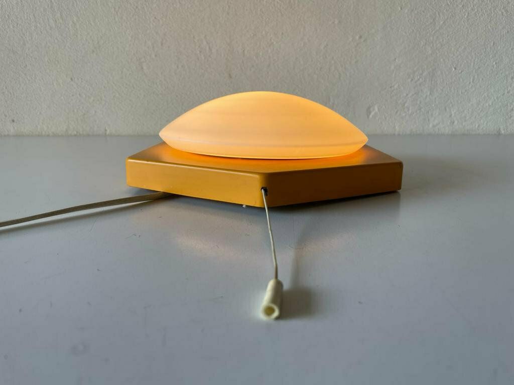 photo furniture Pop Art Orange Metal & Milk Round Glass Single Sconce By Rolf Krüger For Heinz Neuhaus Leuchten, 1970s, Germany