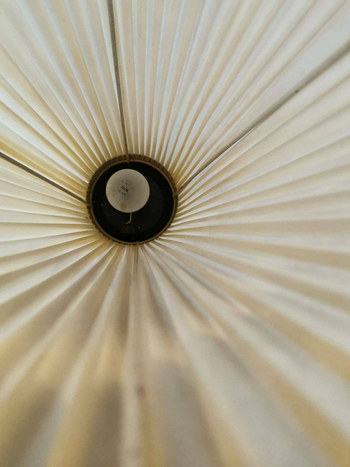 Mid Century Modern Brass And Illustrated Fabric Floor Lamp, 1950s, Germany photo vintage