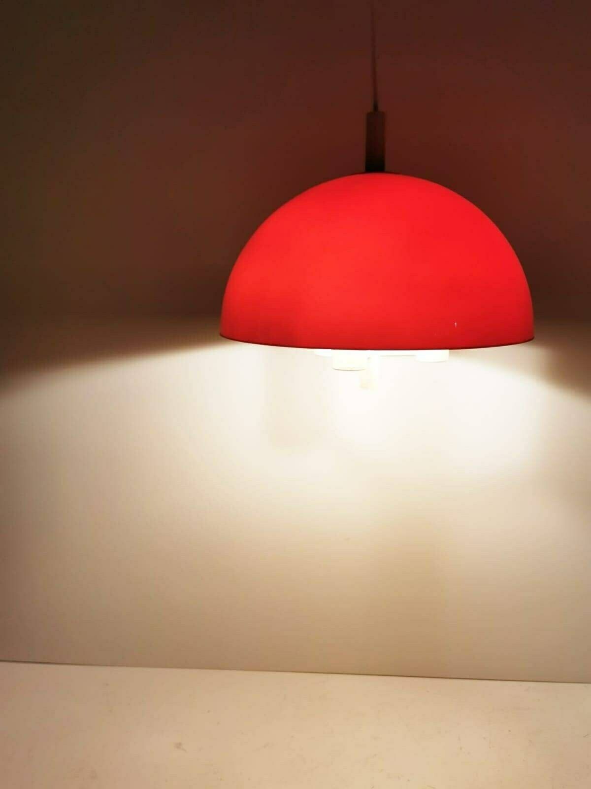 Harvey Space Age Guzzini For Meblo Orange Hanging Lamp, 1960s photo for sale
