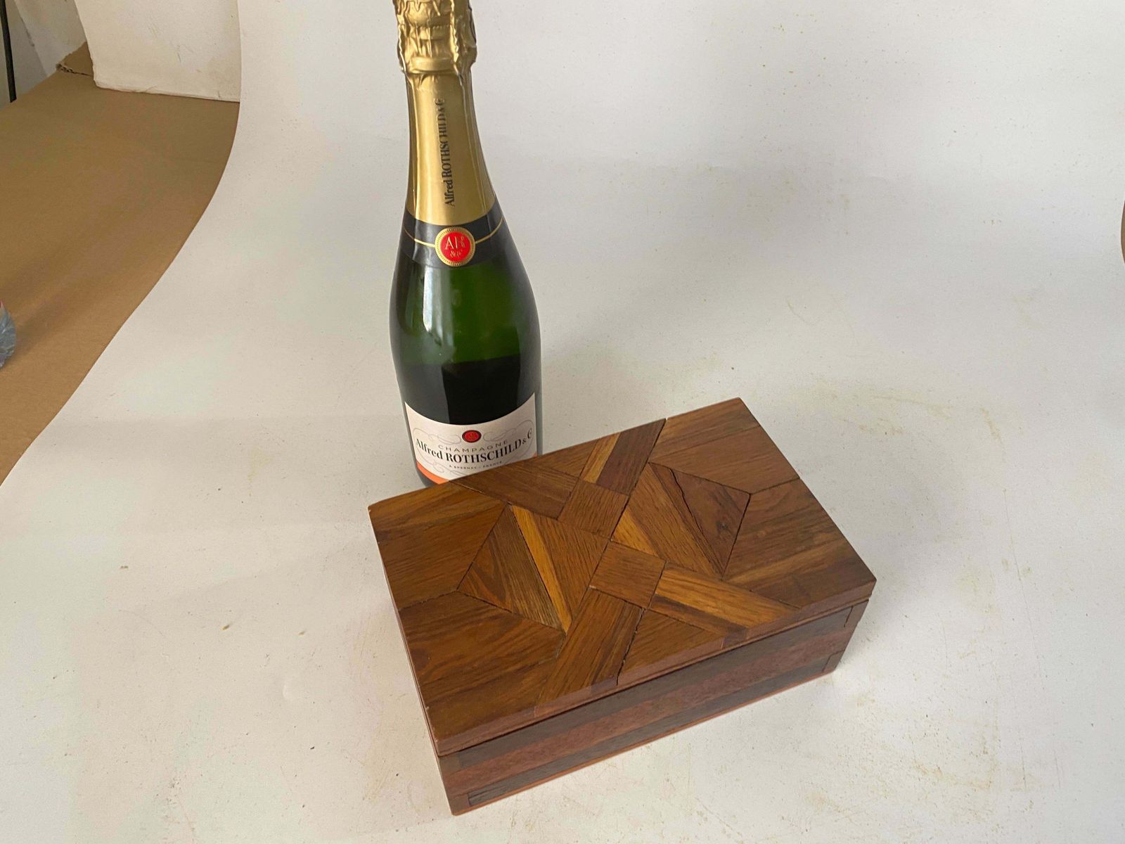 Decorative And Jewelry Box In Wood With Geometrical Inlays France 1970 photo Home Decor