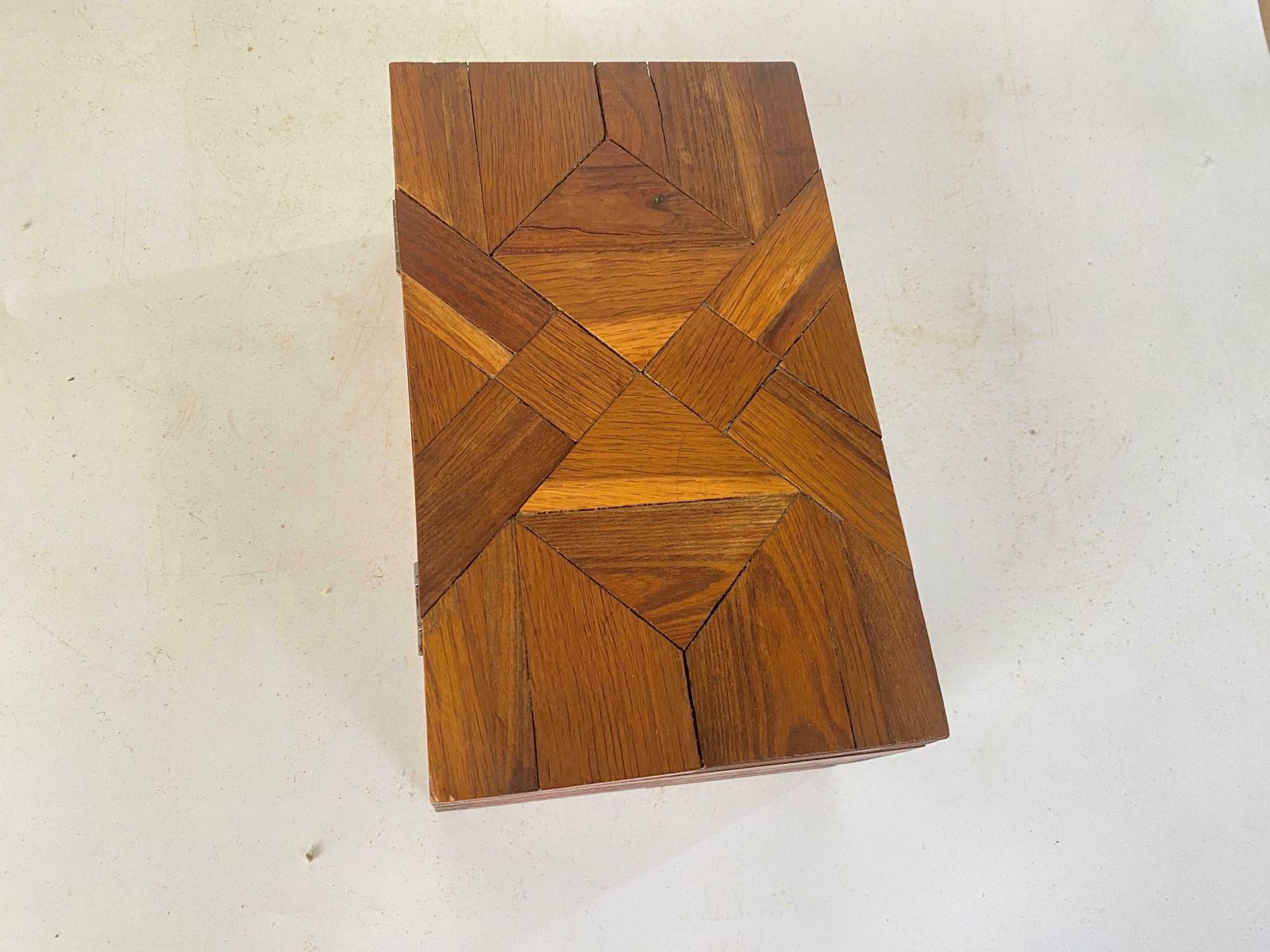 Decorative And Jewelry Box In Wood With Geometrical Inlays France 1970 photo buy