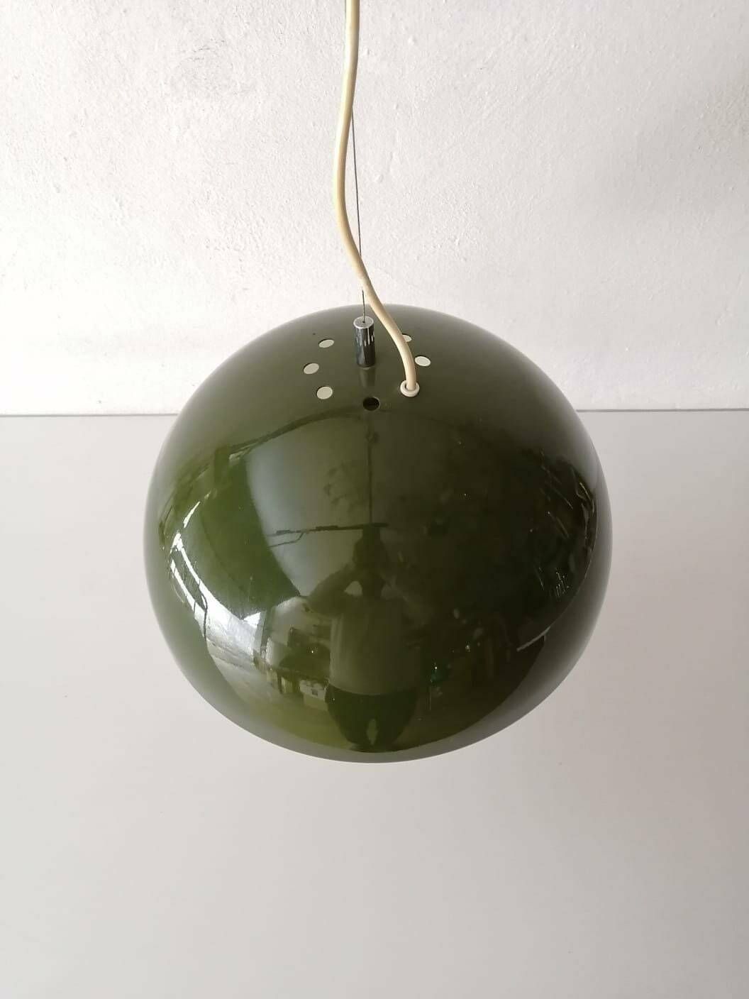 Reggiani Goffredo Wonderful Green Metal Suspension Lamp, 1960s Italy photo 2936.0