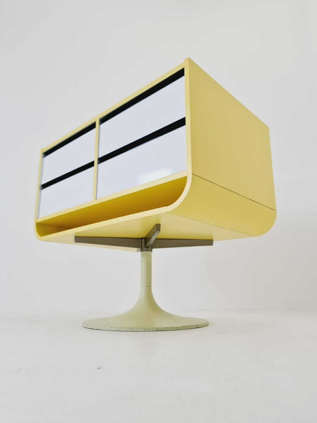 Space Age Mid Century Tulip Show Case Drawers With Glass Front 1970s photo Furniture