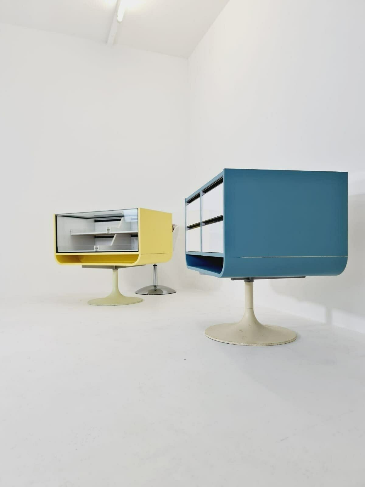 photo for sale Space Age Mid Century Tulip Show Case Drawers With Glass Front 1970s