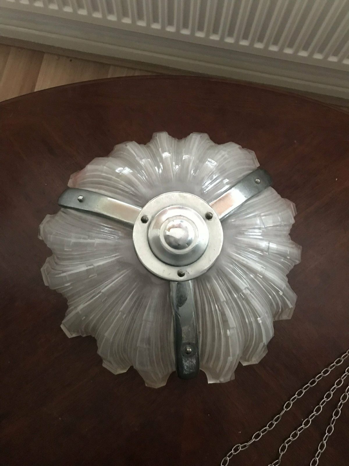 Original Art Deco Scallop/Clam Pendant Light Shade/ Flycatcher ‘Rochelle ‘ Chandelier photo furniture