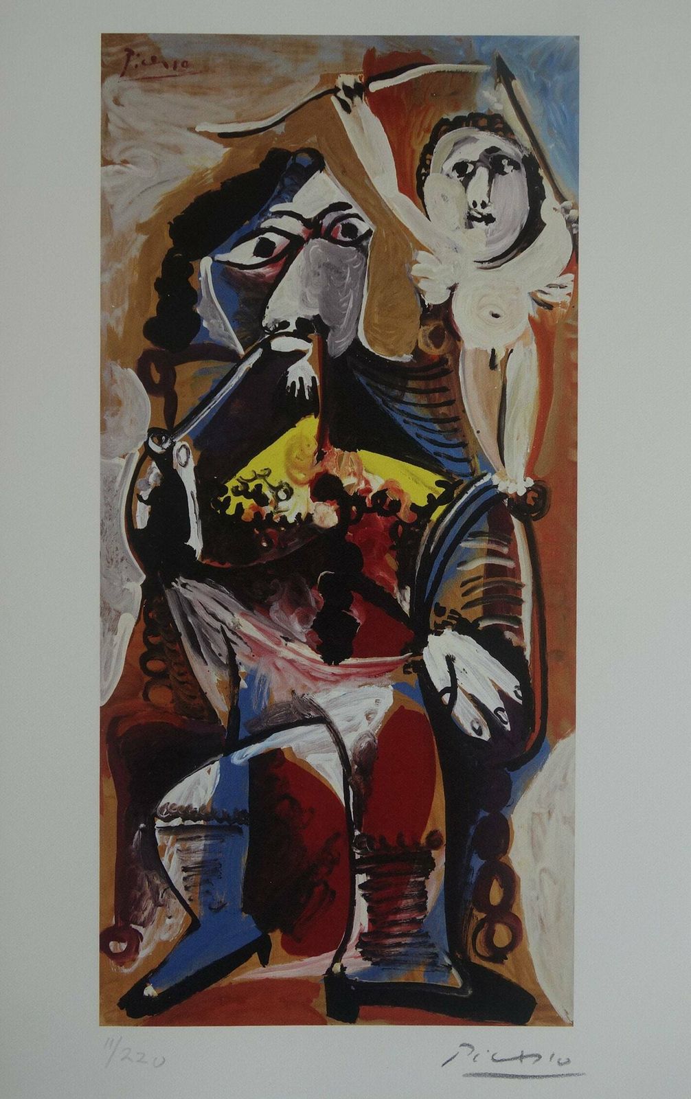 Fine Cubist Limited Edition Print   Portrait Of A Musketeer, Pablo Picasso, Hand Signed & Numbered photo 202.0
