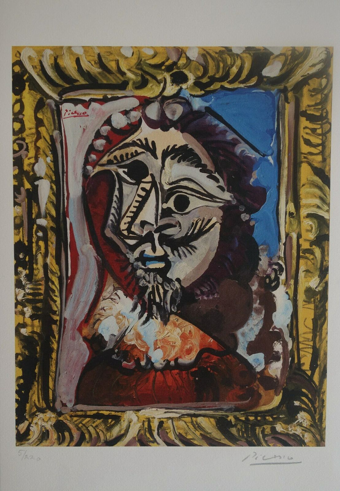 Fine Cubist Limited Edition Print   Portrait Of A Musketeer, Pablo Picasso, Hand Signed & Numbered