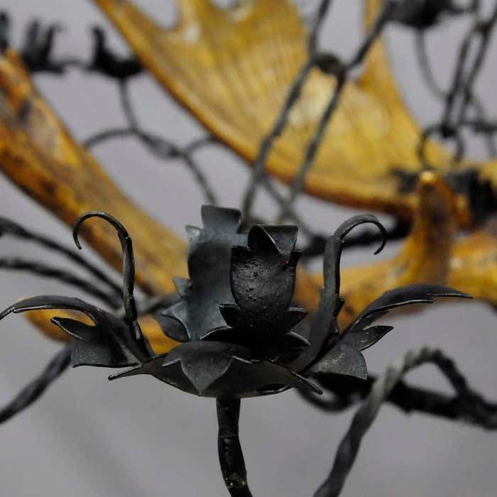 2457.0 Vintage Antler Chandelier With Forged Iron Suspension photo
