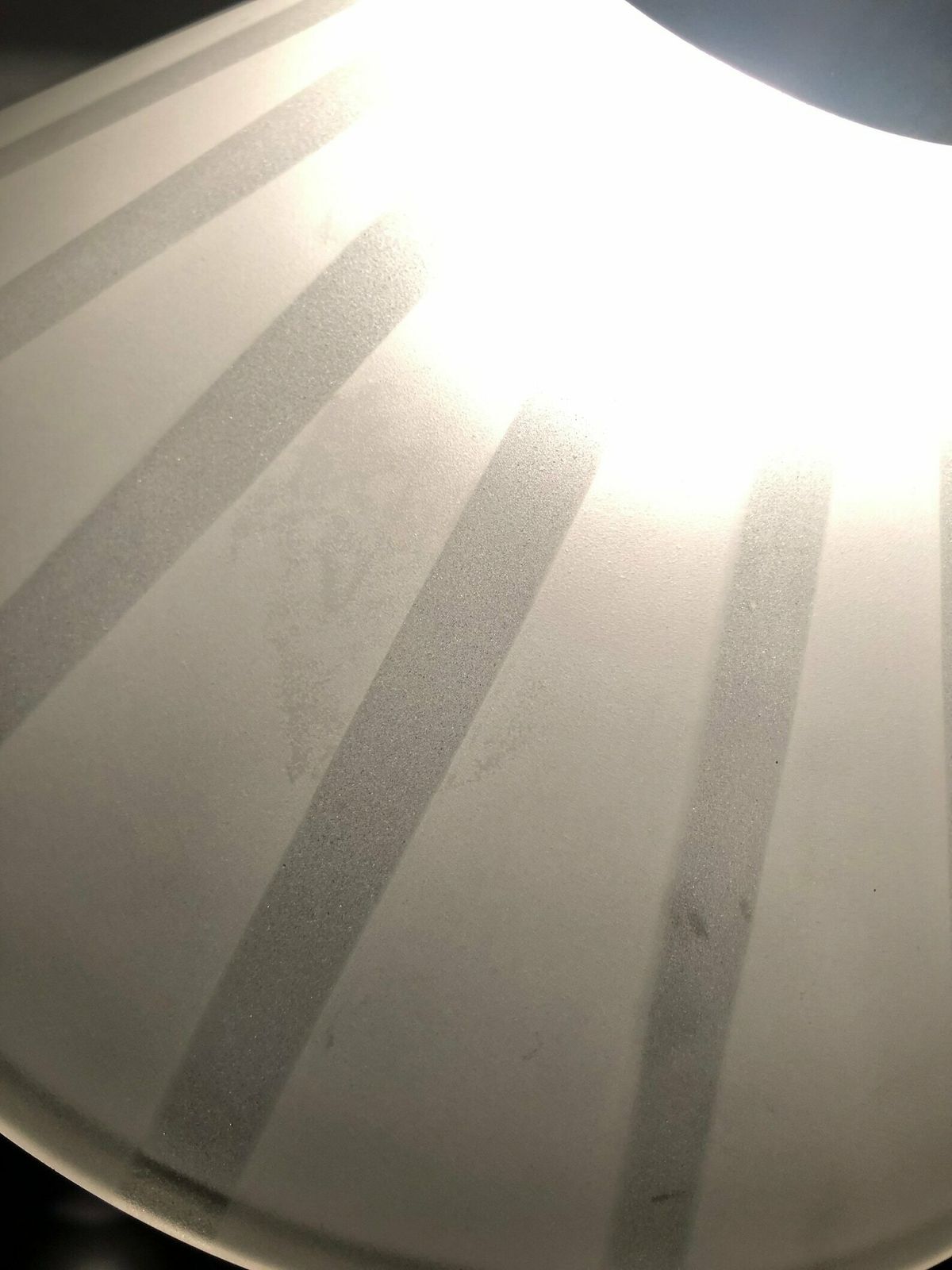 Pair Of Minimalist Danish Vintage Ceiling Lamps In Frosted And Tranparent Glass With Striped Pattern photo 245.0