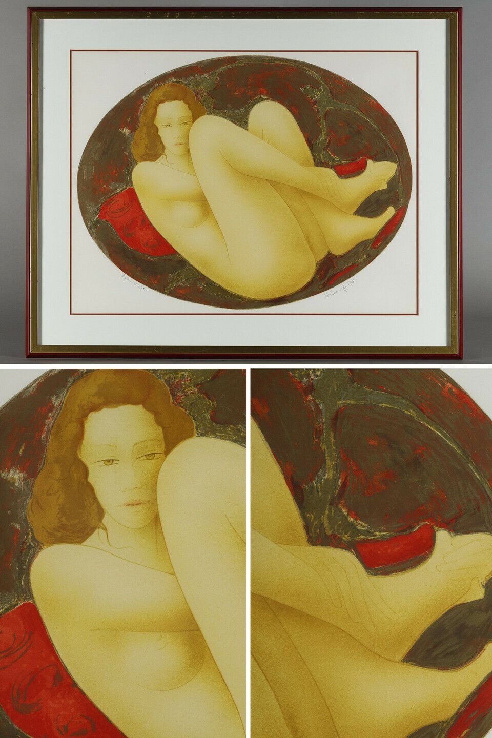 Alain Bonnefoit, "Femme Nue Allongée Sur Un Lit" (Nude Woman Lying On A Bed)