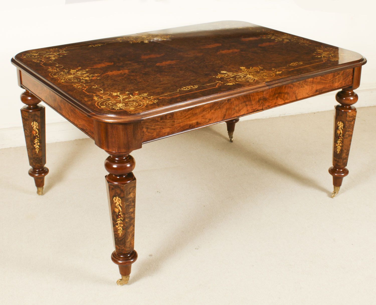 Bespoke Handmade Burr Walnut & Marquetry Dining Table Set photo 8500.0