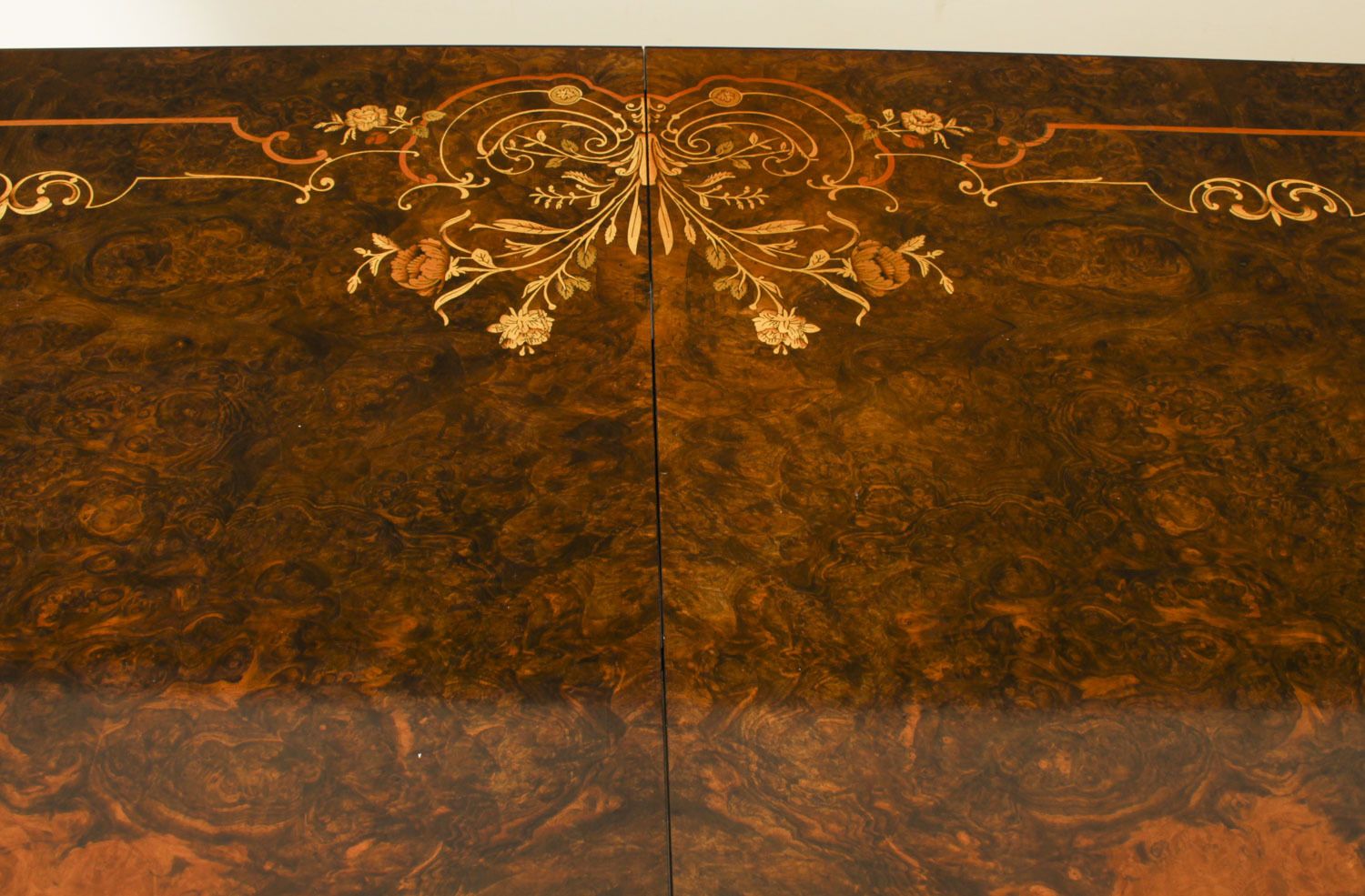 photo for sale Bespoke Handmade Burr Walnut & Marquetry Dining Table Set