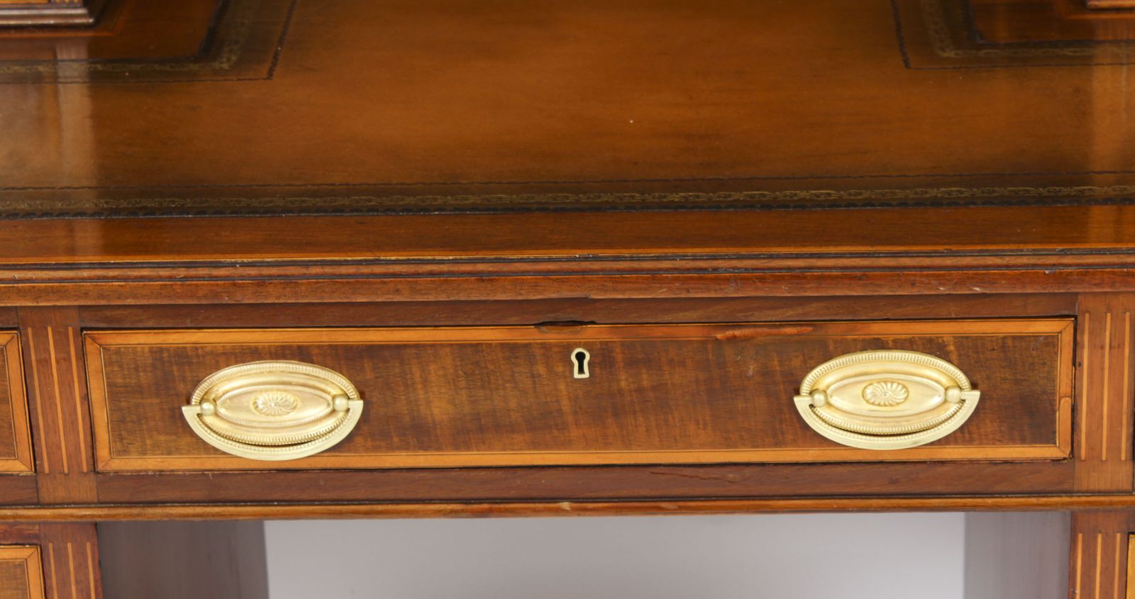 photo for sale Victorian Inlaid Mahogany Desk  19th C