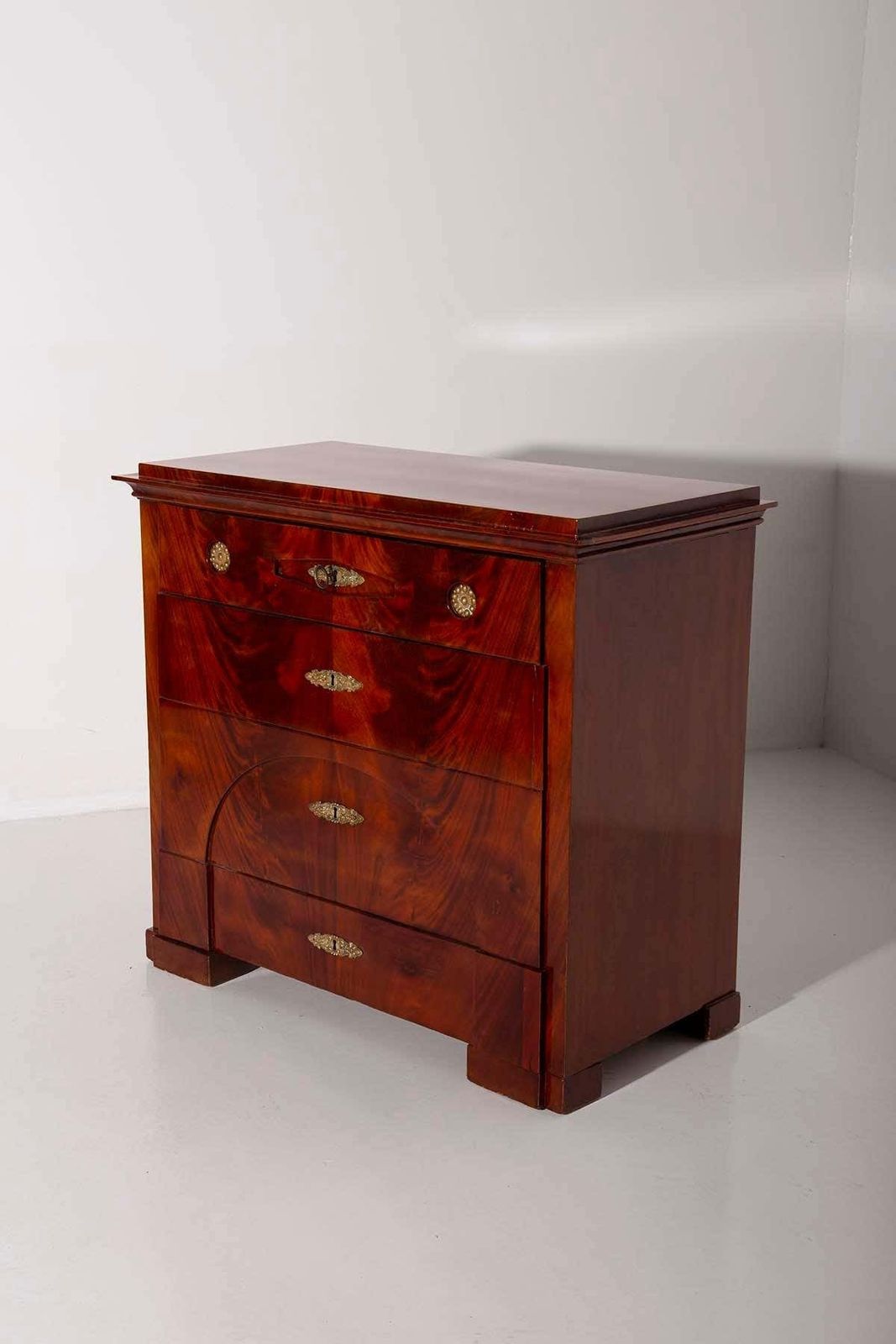 Antique Biedermeier Style Drop Front Mahogany Secretary Chest photo Furniture