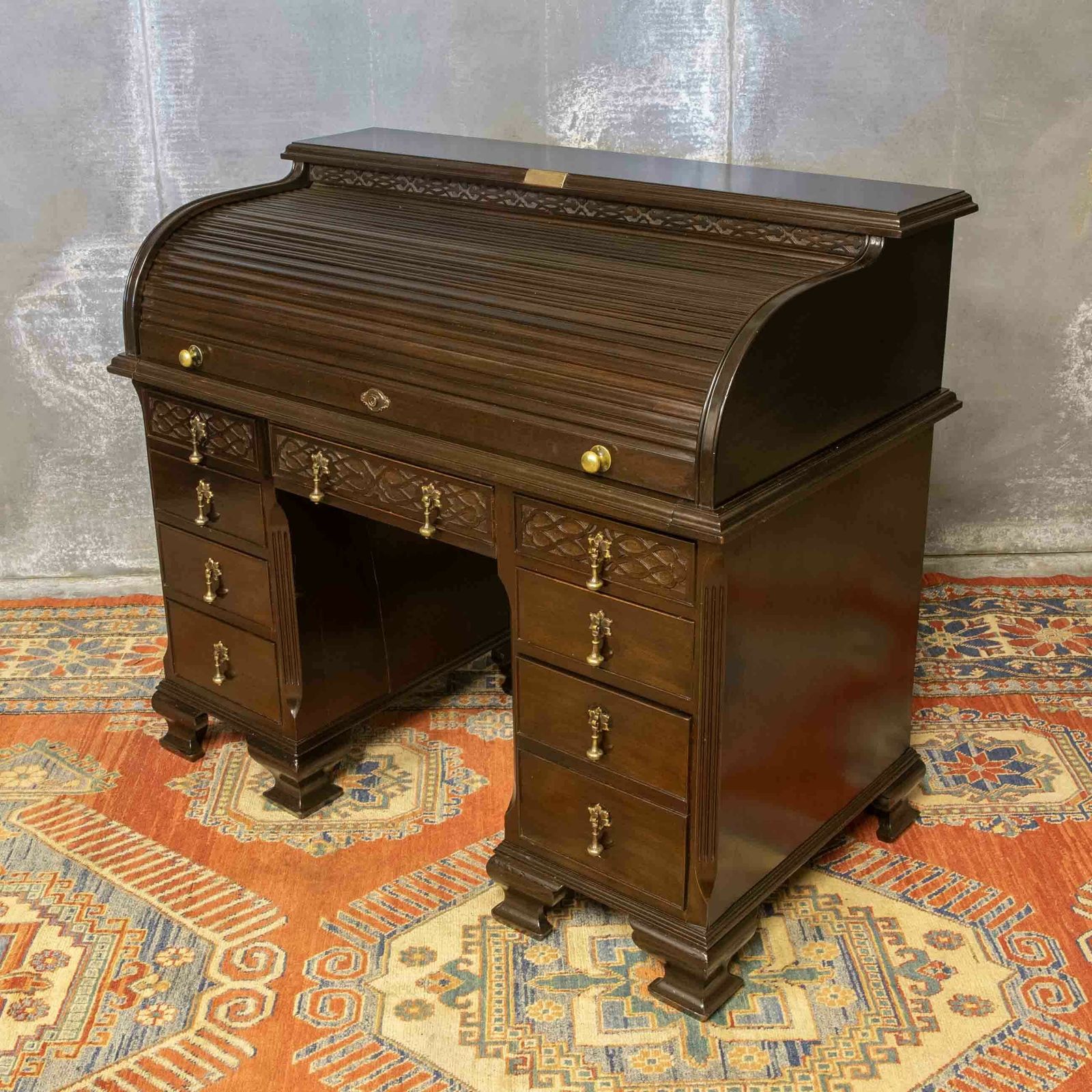 2450.0 Early 20th Century Chippendale Style Mahogany Desk photo