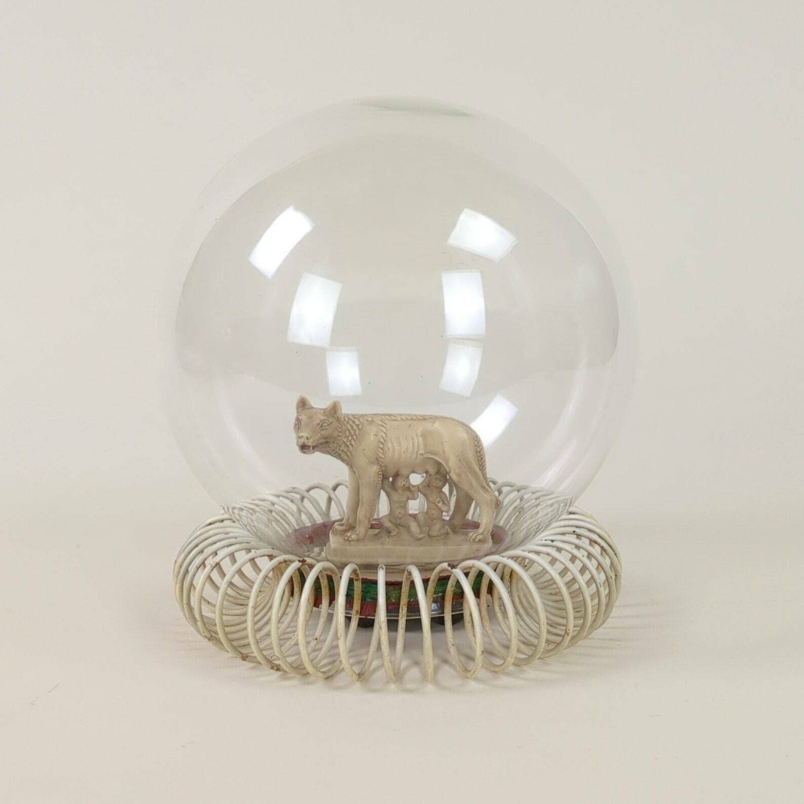 French 1950s Blown Glass Boule Display, Decorative Glass Art Display, Table Top Stand, Curiosity Cabinet Presenter photo for sale