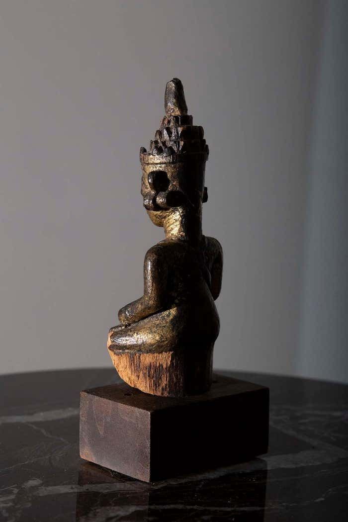 South East Asian Lacquered Wood Buddha, 19th Century photo 1282.0