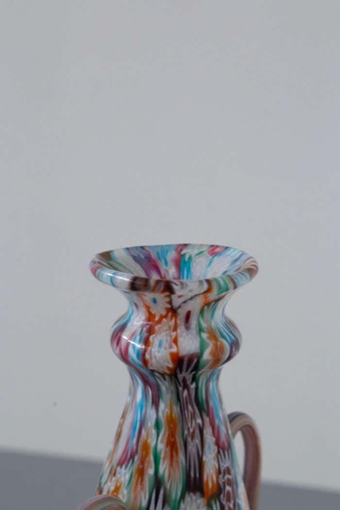 Murano Glass By Fratelli Toso Millefiori Vase Multicoloured photo vintage