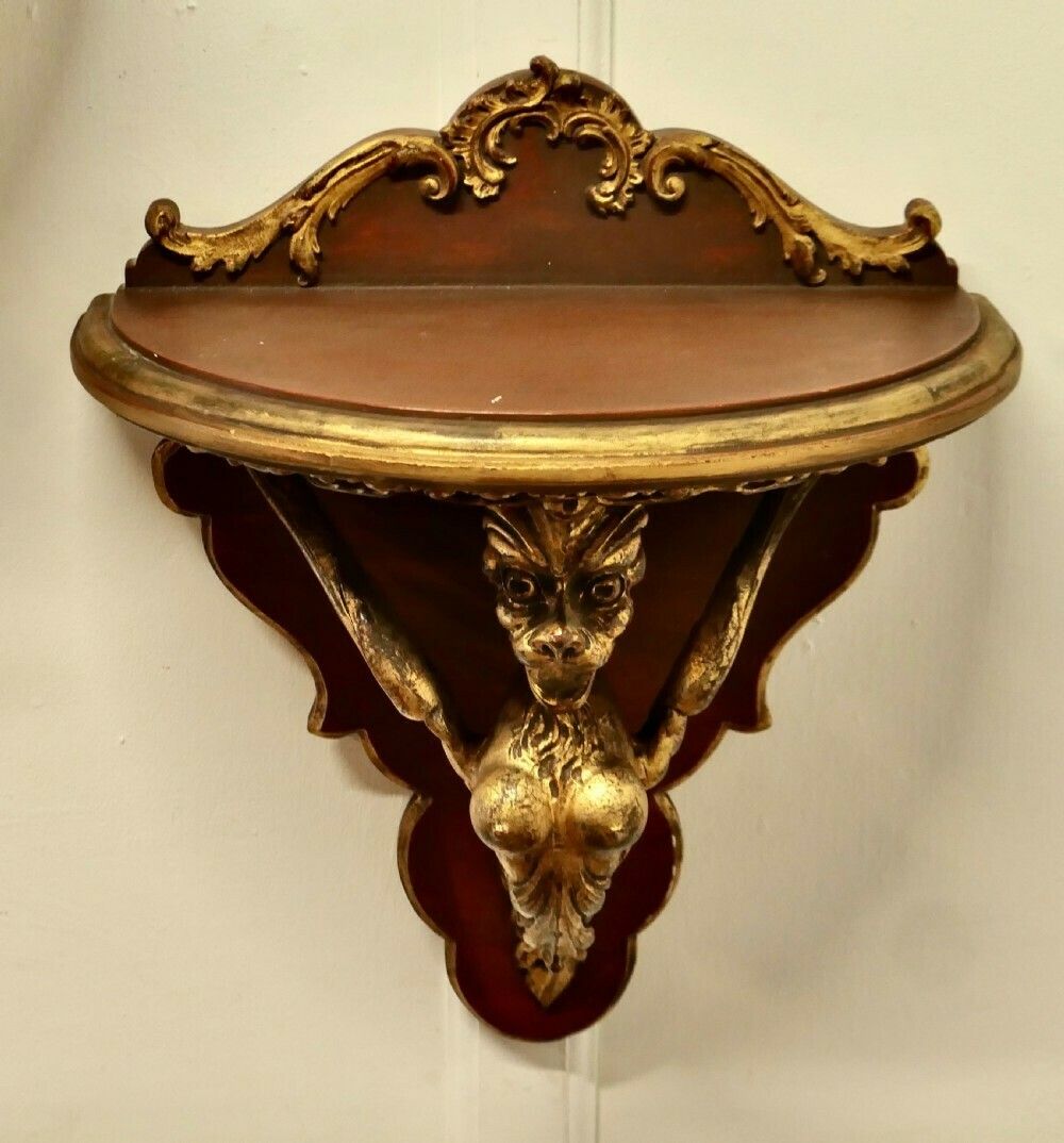 A Large Pair Of Italian Carved Gilt Wall Brackets photo 2160.0