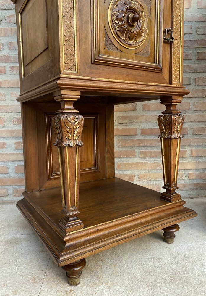 19th Century French Marble Top Bedside Tables, 1890s, Set Of 2 photo vintage