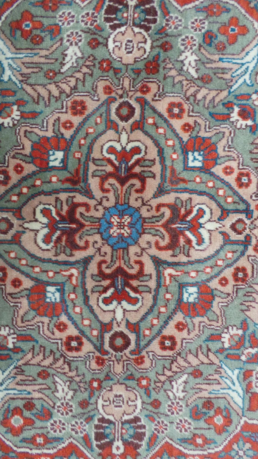 1050.0 Large Turkish Hand Made Carpet Or Rug Vintage Kula 9ft 7" X 6ft 4" Stunning Geometric Design photo
