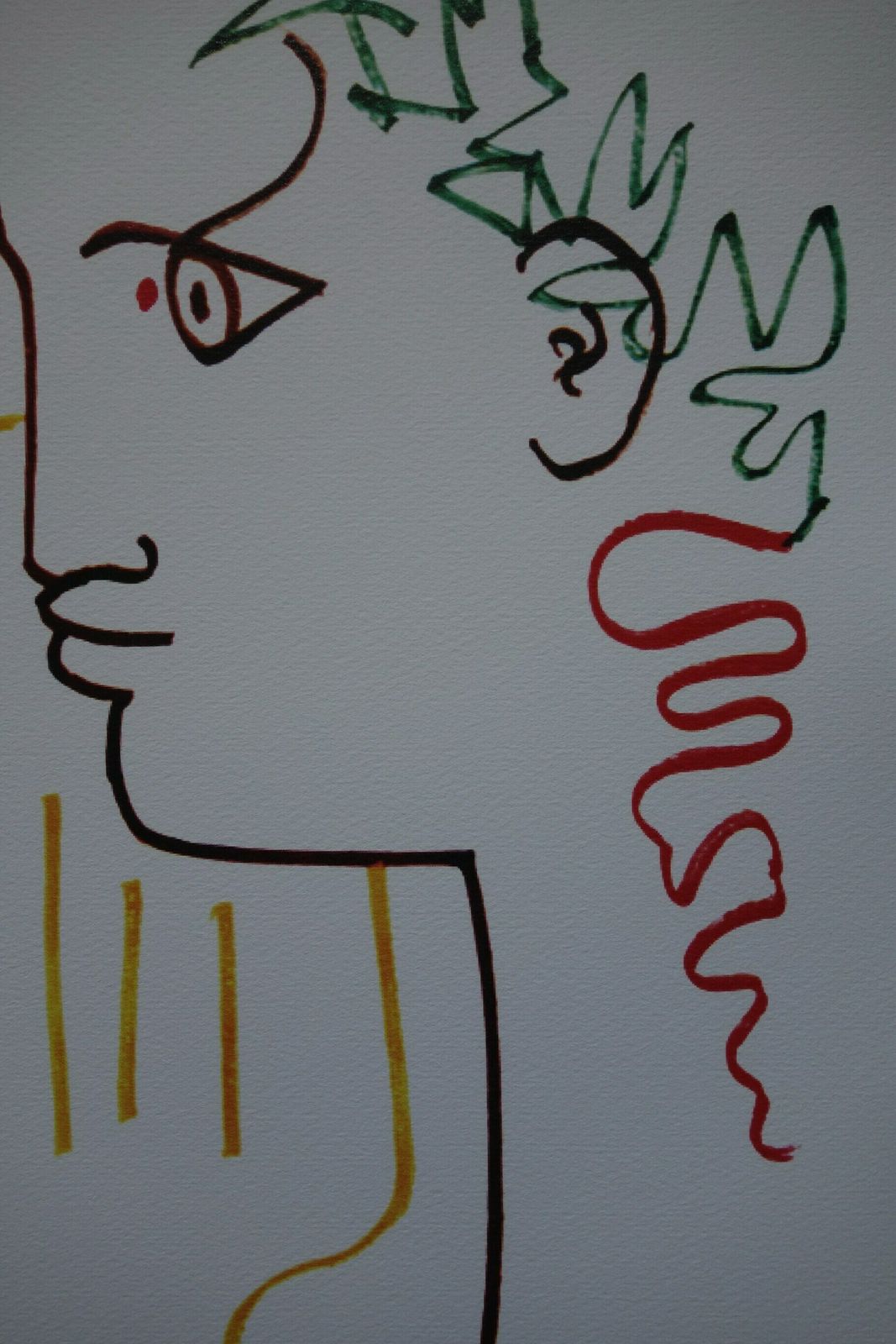 Rare Beautiful Limited Illustration Print   Portrait, Jean Cocteau, Signed, Numbered & Stamped photo vintage