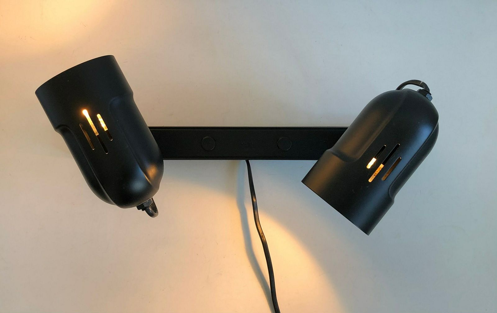 Pair Of Danish Postmodern Spots In Black Metal And Plastic   Design From Nordlux photo furniture