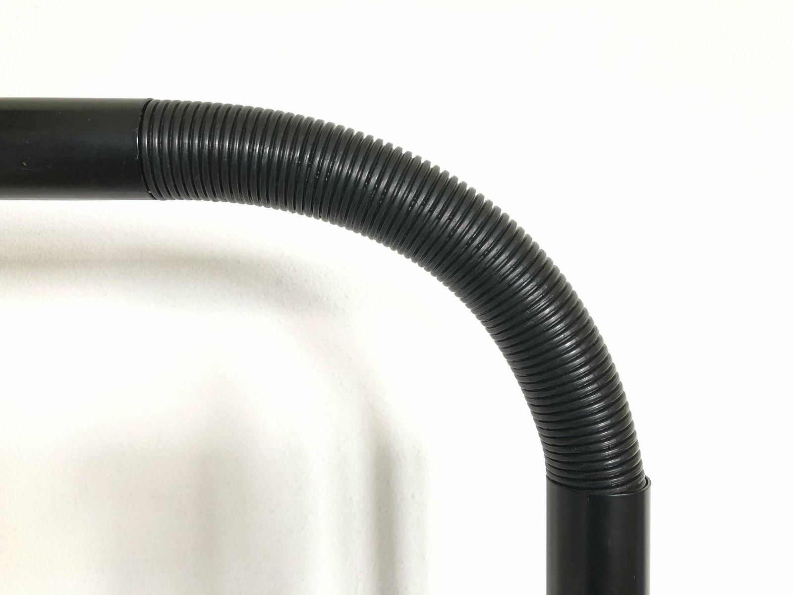 Minimalist Postmodern Tube Table Lamp In Black Painted Metal And Tubular Shapes With Flexible Arm photo vinterior