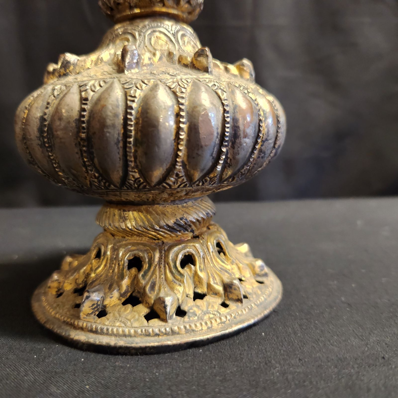 Home Decor Italian, Tuscan Antique Ecclesiastical White Metal & Gilt Censer, Circa 1770/80 photo