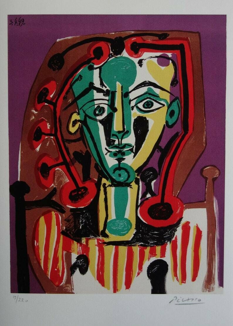 Fine Cubist Limited Edition Print   Buste De Femme, Pablo Picasso, Hand Signed & Stamped