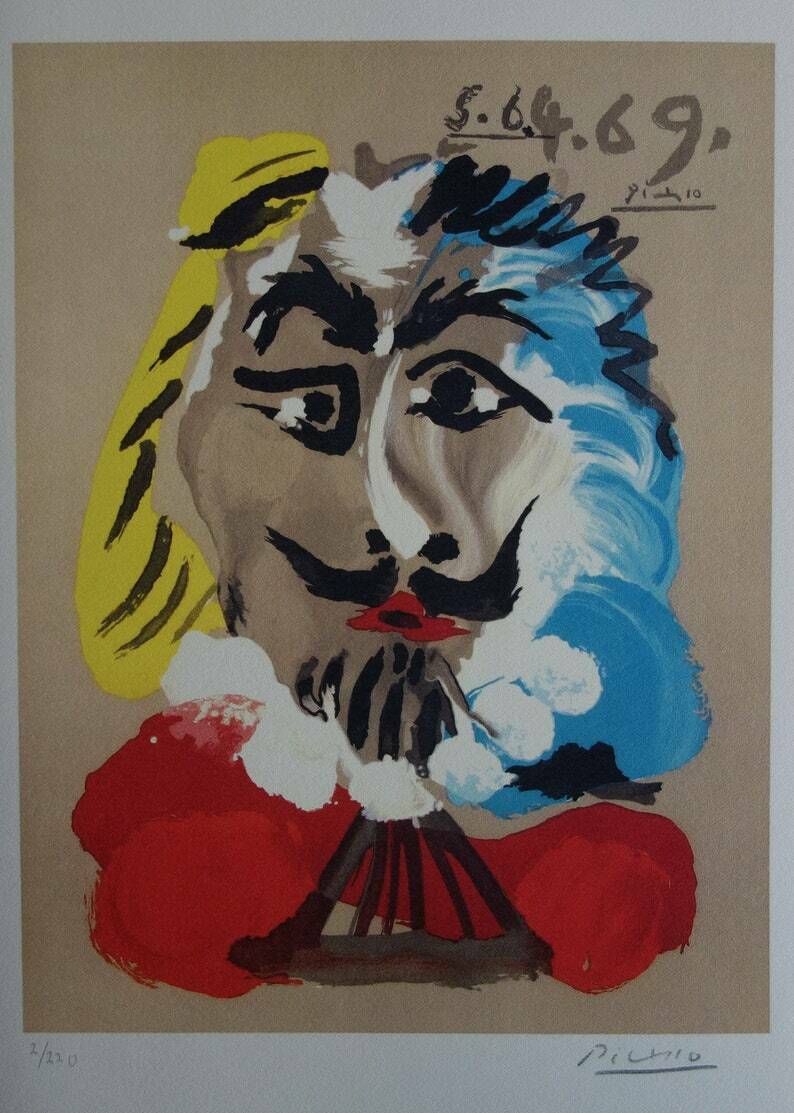 Fine Cubist Limited Edition Print   Musketeer, Pablo Picasso, Hand Signed & Stamped