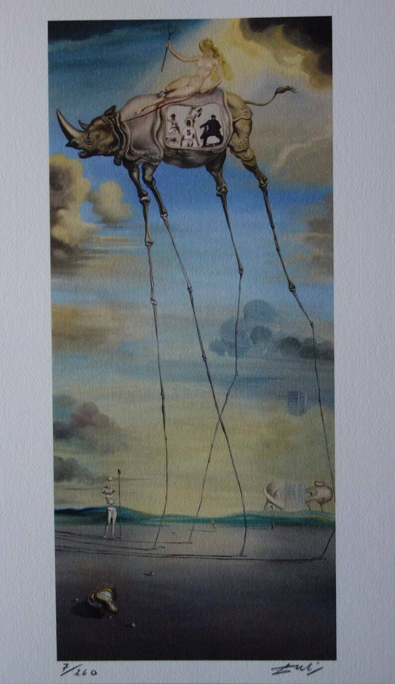Fine Surrealist Limited Edition Print, Salvador Dali, Signed & Numbered In Pencil photo vinterior