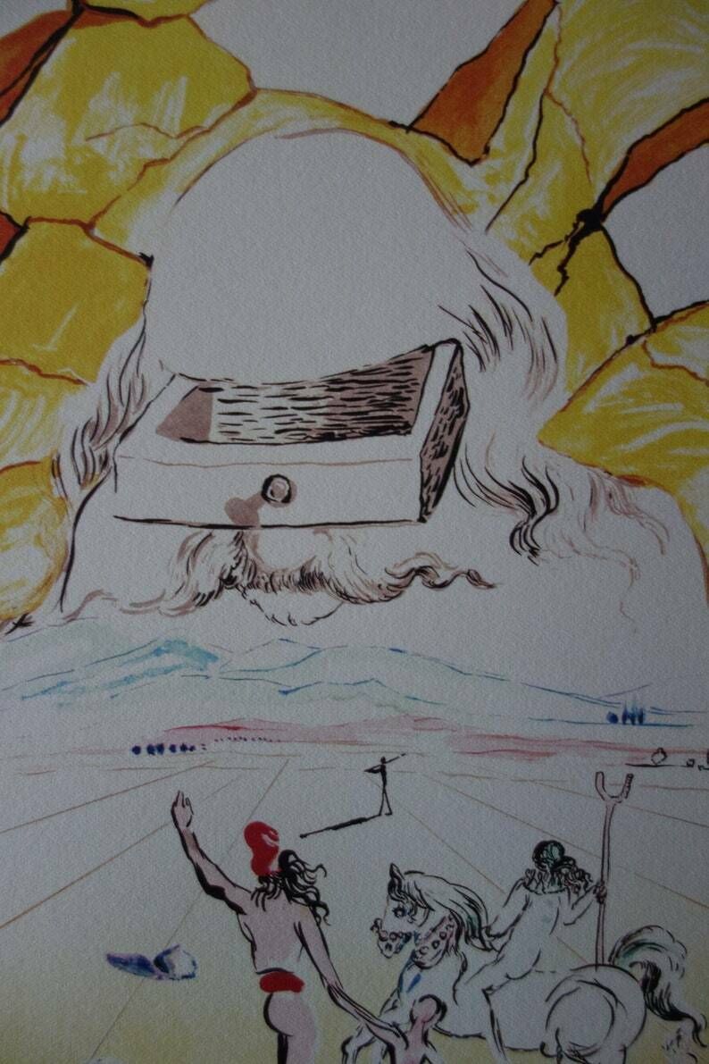 Fine Surrealist Limited Edition Print, Salvador Dali, Signed & Numbered In Pencil photo furniture