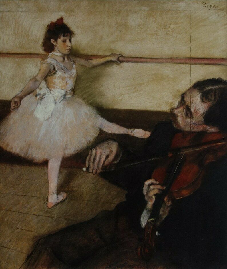 Fine Impressionist Rare Edition Print – Ballet Dancer, Edgar Degas, Signed & Stamped photo furniture