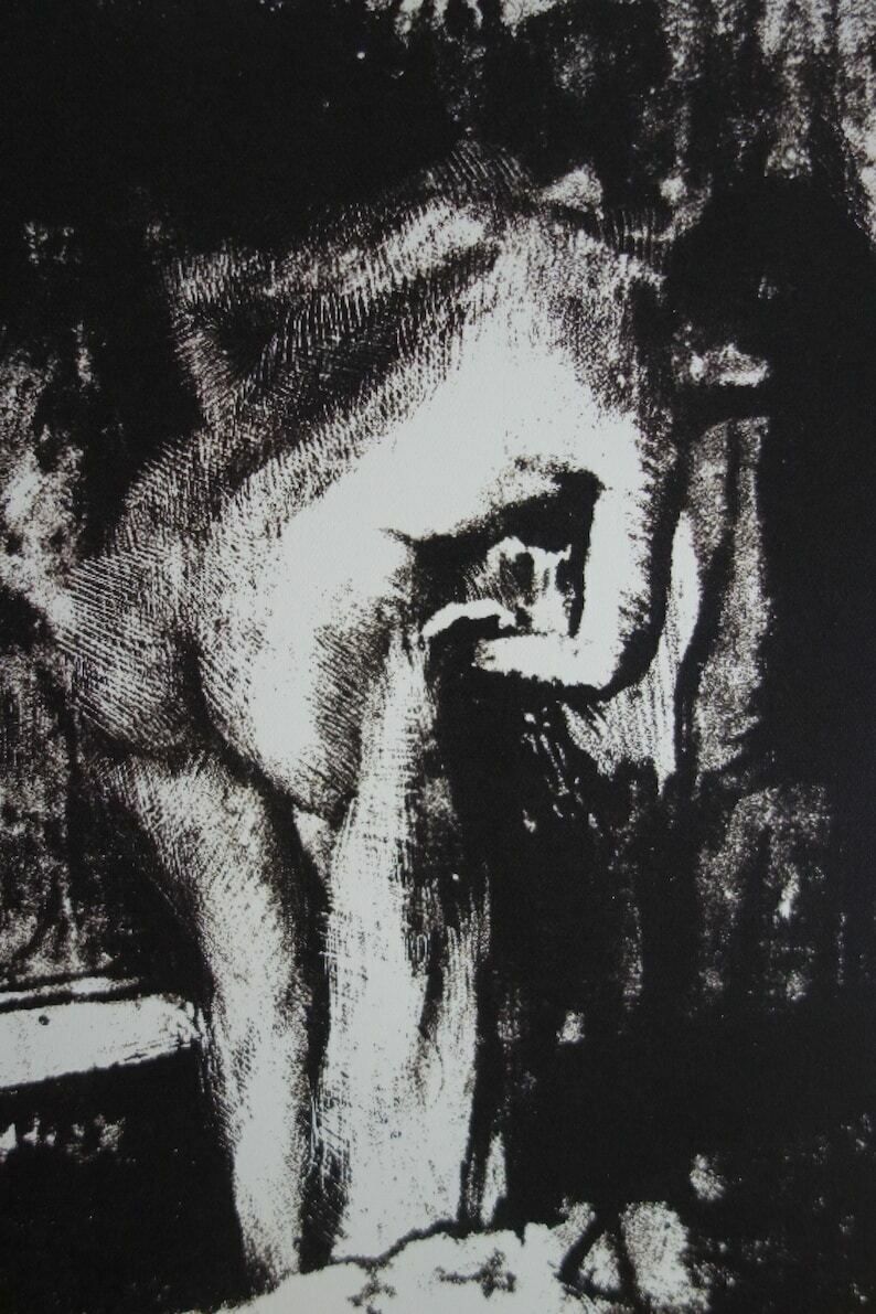 Fine Impressionist Rare Edition Print – Bather, Edgar Degas, Signed & Stamped photo furniture