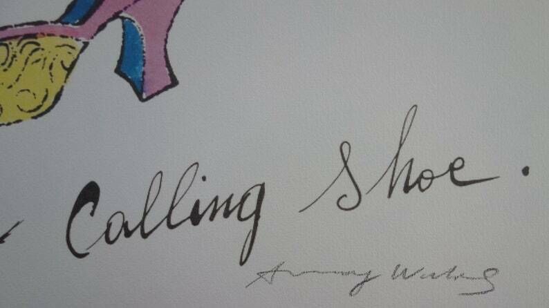 Fine Pop Art Limited Edition Illustration Print   Shoe, Andy Warhol, Signed & Stamped With Estate Stamp, Trial Proof photo for sale