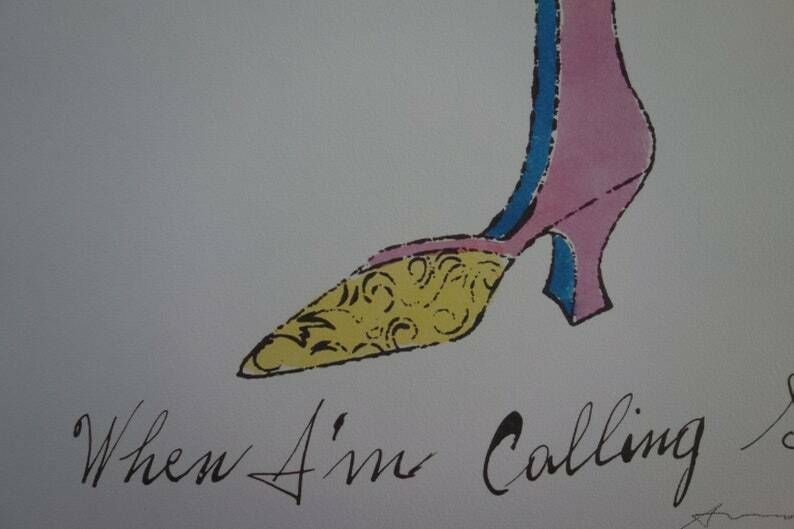Fine Pop Art Limited Edition Illustration Print   Shoe, Andy Warhol, Signed & Stamped With Estate Stamp, Trial Proof photo Art