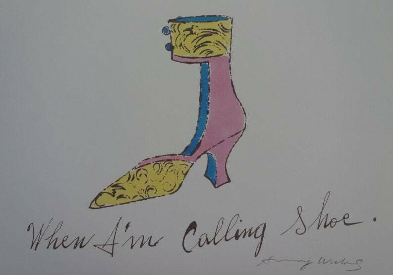 Fine Pop Art Limited Edition Illustration Print   Shoe, Andy Warhol, Signed & Stamped With Estate Stamp, Trial Proof photo vinterior