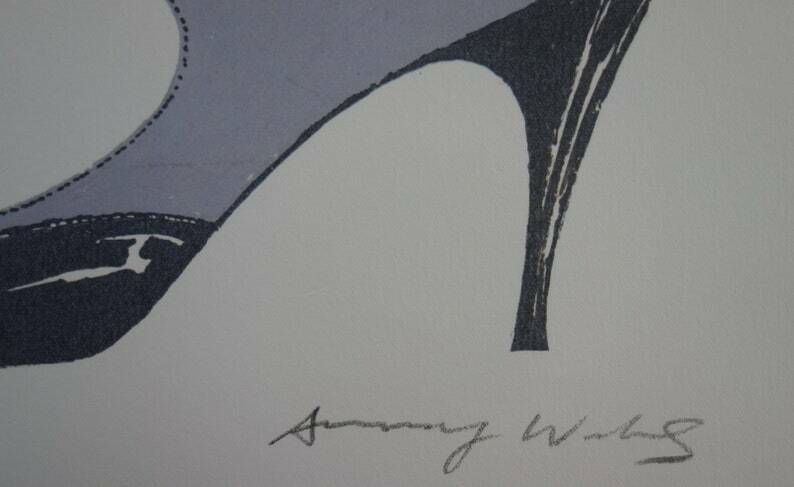 Fine Pop Art Limited Edition Illustration Print   Shoe, Andy Warhol, Signed & Stamped With Estate Stamp, Trial Proof photo Art