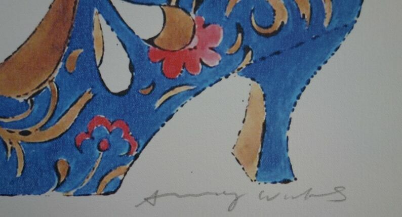 Fine Pop Art Limited Edition Illustration Print   Shoe, Andy Warhol, Signed & Stamped With Estate Stamp, Trial Proof photo Art