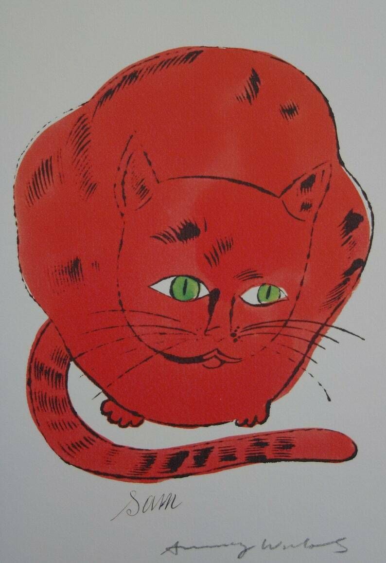 Fine Pop Art Limited Edition Print   Illustration   Cat, Andy Warhol, Signed, Numbered & Stamped With Estate Stamp