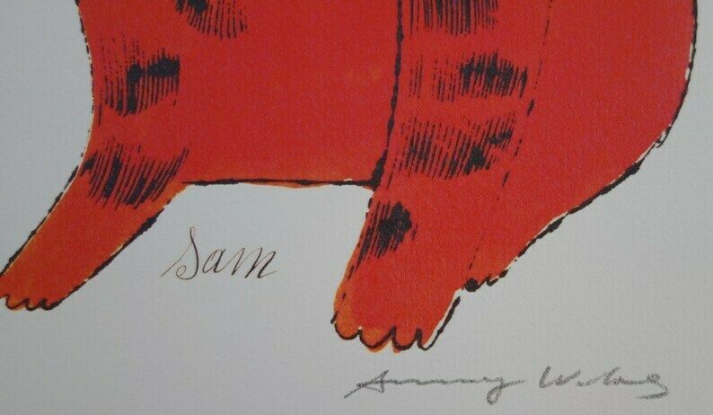 Fine Pop Art Limited Edition Print   Illustration   Cat, Andy Warhol, Signed, Numbered & Stamped With Estate Stamp photo Art