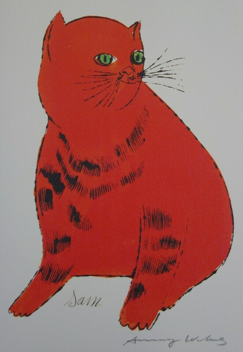Fine Pop Art Limited Edition Print   Illustration   Cat, Andy Warhol, Signed, Numbered & Stamped With Estate Stamp photo vinterior