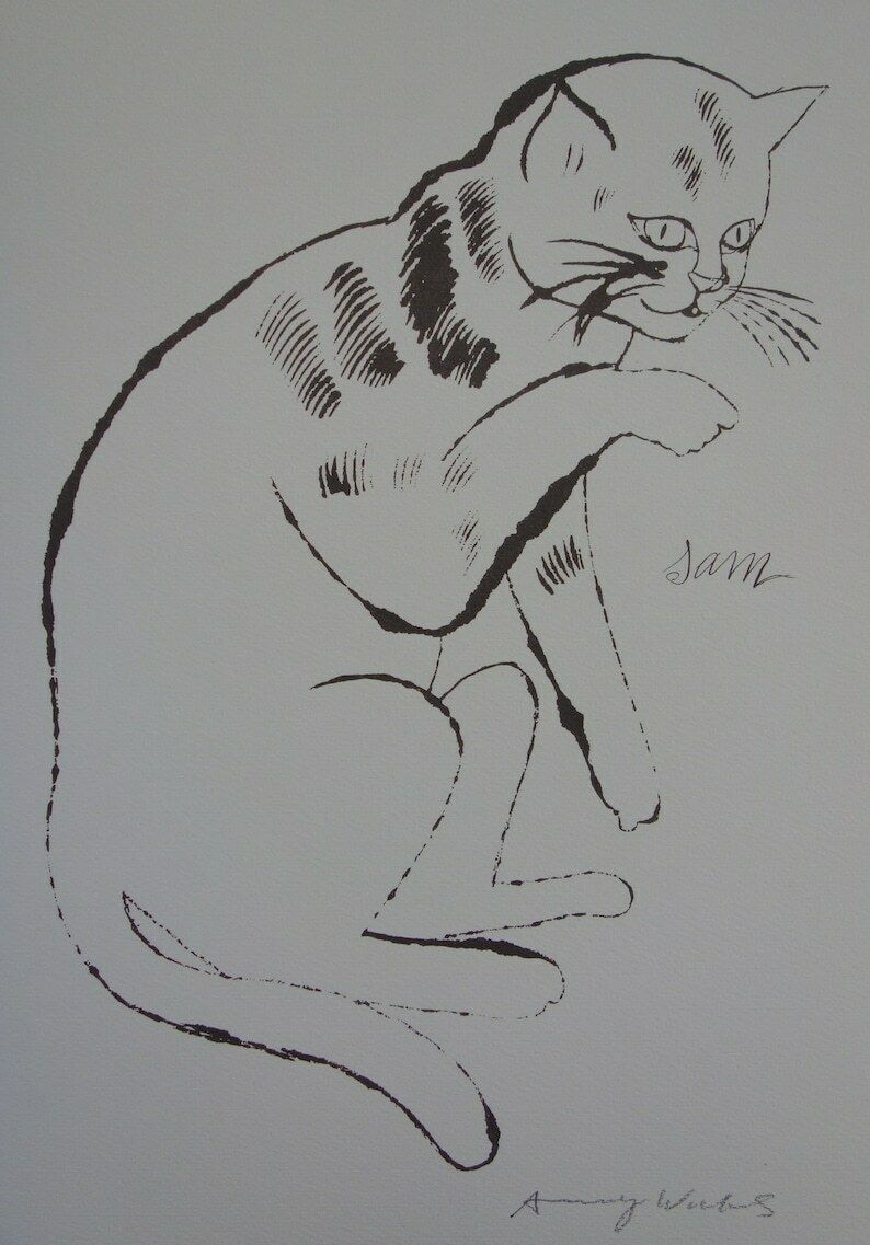 Fine Pop Art Limited Edition Print   Illustration   Cat, Andy Warhol, Signed & Numbered