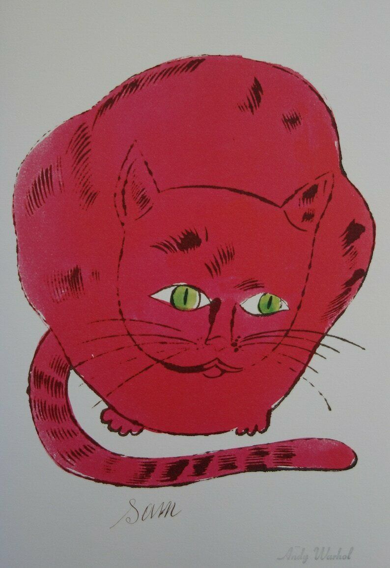 Fine Pop Art Limited Edition Print   Illustration   Cat, Andy Warhol, Signed & Numbered
