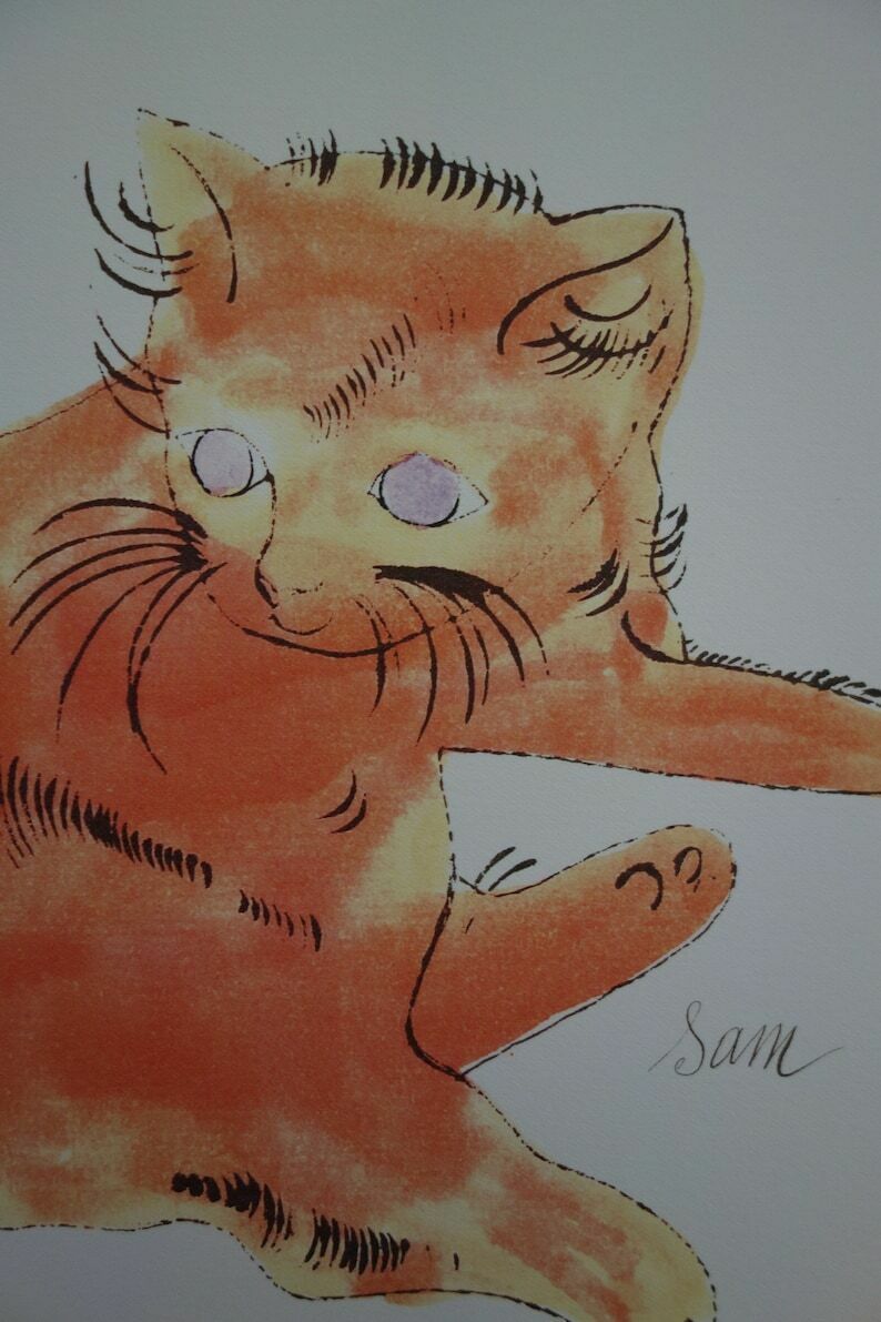 Fine Pop Art Limited Edition Print   Illustration   Cat   Kitten  Kitty, Andy Warhol, Signed & Numbered photo for sale