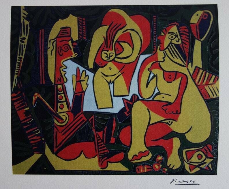 Fine Cubist Limited Edition Print   Nudes, Pablo Picasso, Signed & Stamped