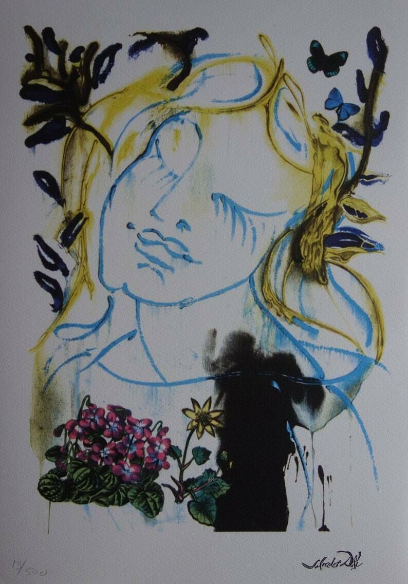 Fine Surrealist Limited Edition Print, Surreal Portrait, Salvador Dali, Signed & Numbered In Pencil
