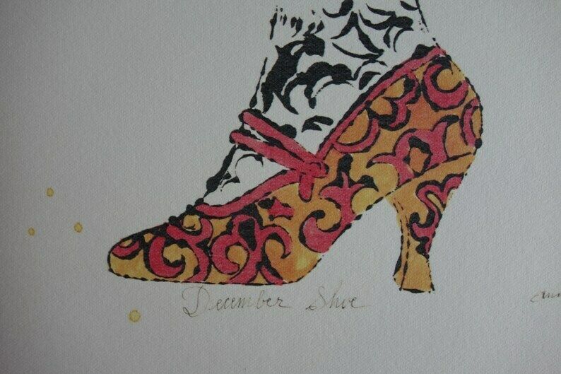 Fine Pop Art Limited Edition Illustration Print   Shoe, Andy Warhol, Signed, Numbered & Stamped photo Art